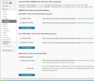 BulletProof Security WordPress Plugin Options Page