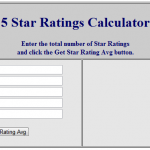 5 Star Ratings Calculator