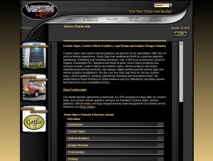 Old Original HTML Website Design for Vision Sign