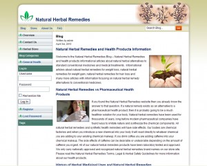 Wordpress Blog Website Design Natural Herbal Remedies
