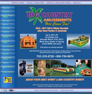 HTML Website Design Template - Big Country Amusements